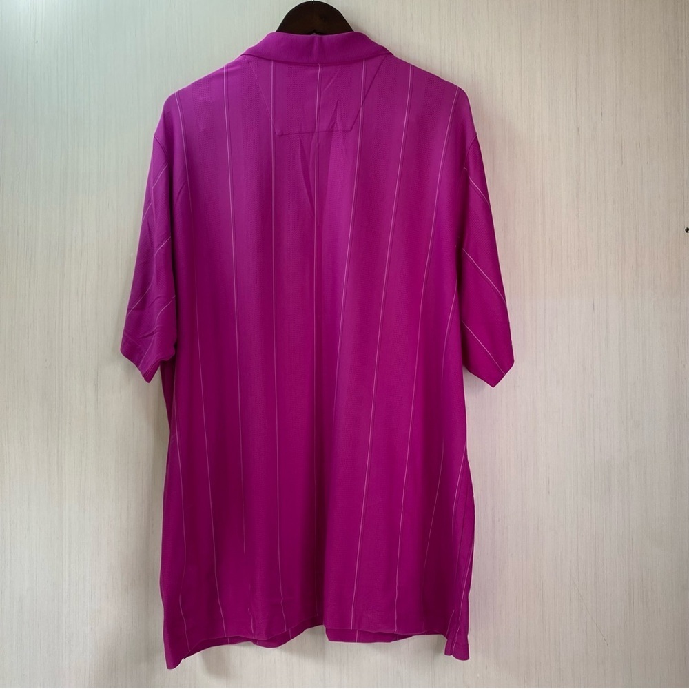 Antigua PGA Tour Men's Desert Dry Golf Polo Shirt Fuchsia Stripe Size XXL - Picture 2 of 9